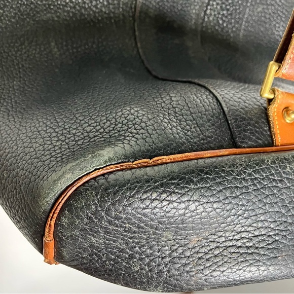 Vintage Dooney & Bourke navy & tan‎ leather AWL sling bag bucket bag - Picture 9 of 17